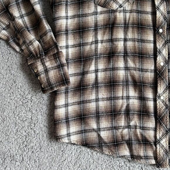 Vintage Wrangler Pearl Snap Shirt Western Men's Large Y2K Cowboy Rancher Work - Picture 6 of 15